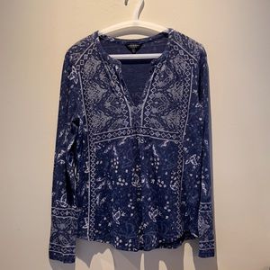 Lucky Brand Long Sleeve V-Neck Blouse